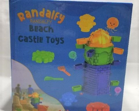 Photo 1 of Beach Sand Toys Set for Kids, Beach Toys Includes Sand Toys Castle Sandbox, Animal Molds, Shovels, Rakes, Mesh Bag, Fun Outdoor Games Beach Toys for Toddlers Kids Boys Girls