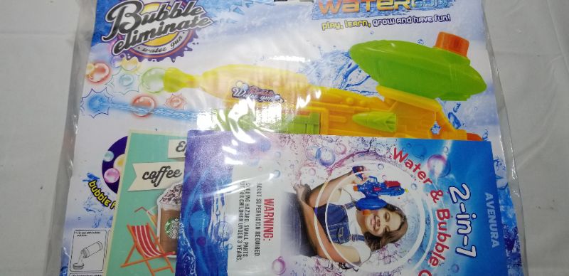 Photo 2 of 2 Pack) Bubble Gun & Water Gun for Kids, Boys, Girls – Water & Bubble Maker, Blaster & Blower Machine for Outdoor Activities Camping Pool Party – Soaker Squirt Gun Toys Gift for Age 4, 5, 6, 7, 8, 9