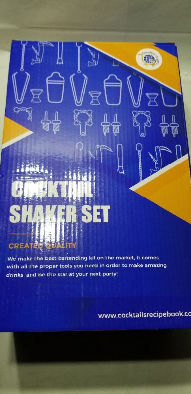 Photo 1 of 14-Piece Cocktail Shaker Set - Bar Tools - Stainless Steel Cocktail Shaker Set Bartender Kit, With All Bar Accessories, Cocktail Strainer, Double Jigger, Bar Spoon, Bottle Opener, Pour Spouts.