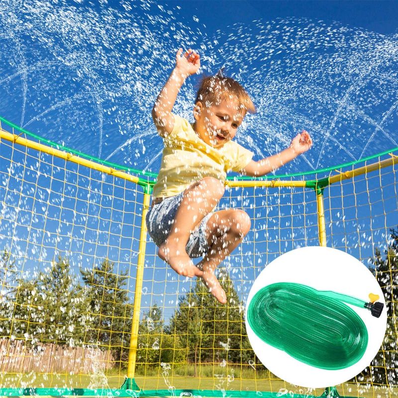 Photo 1 of BaseToy 39ft Trampoline Sprinkler Water Toys for Kids-Outdoor Spray Water-park Hose Summer Water Games, Trampoline Accessories for Fun Summer Activities, Backyard Sprinkler Toys for Boys Girls Adults