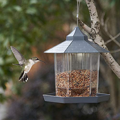 Photo 1 of CBU Wild Bird Feeder, Hanging Bird Feeder for outside Garden Yard Decoration (Grey), Gray