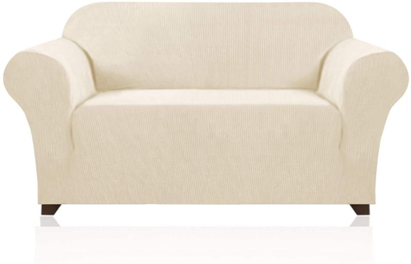 Photo 1 of 1 Piece Stretch Loveseat Cover Soft Durable Stretch Bottom Furniture Protector Pet Protector.