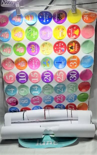 Photo 2 of BUILD YOUR OWN Watercolor Calendar Bulletin Set Colorful Classroom Decoration 110 pcs