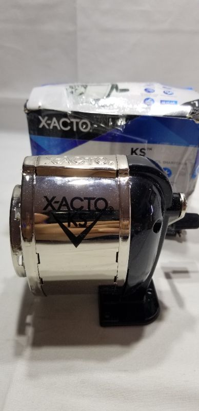 Photo 2 of X-Acto Elmer's Model Ks Manual Pencil Sharpener, Table- Or Wall-Mount, Black/Chrome