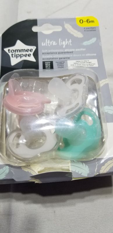 Photo 2 of Tommee Tippee Ultra-light 4pk Silicone Baby Pacifier 0-6 Months - Pink/Green