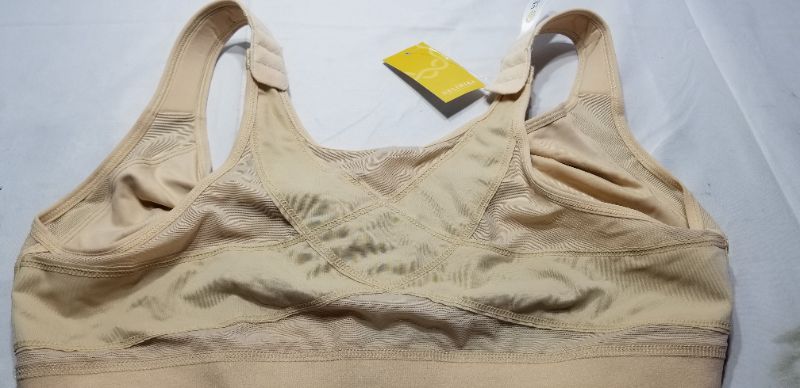 Photo 1 of DELIMIRA Women's Full Coverage Front Closure Wire Free Back Support Posture Bra Taupe 36C