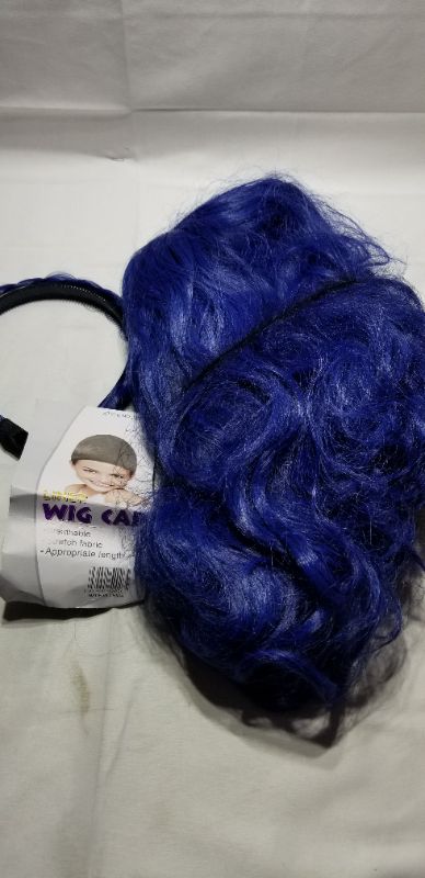 Photo 1 of 22 Inch Blue Ombre Wig Long Wavy Heat Resistant Synthetic Wig for Women