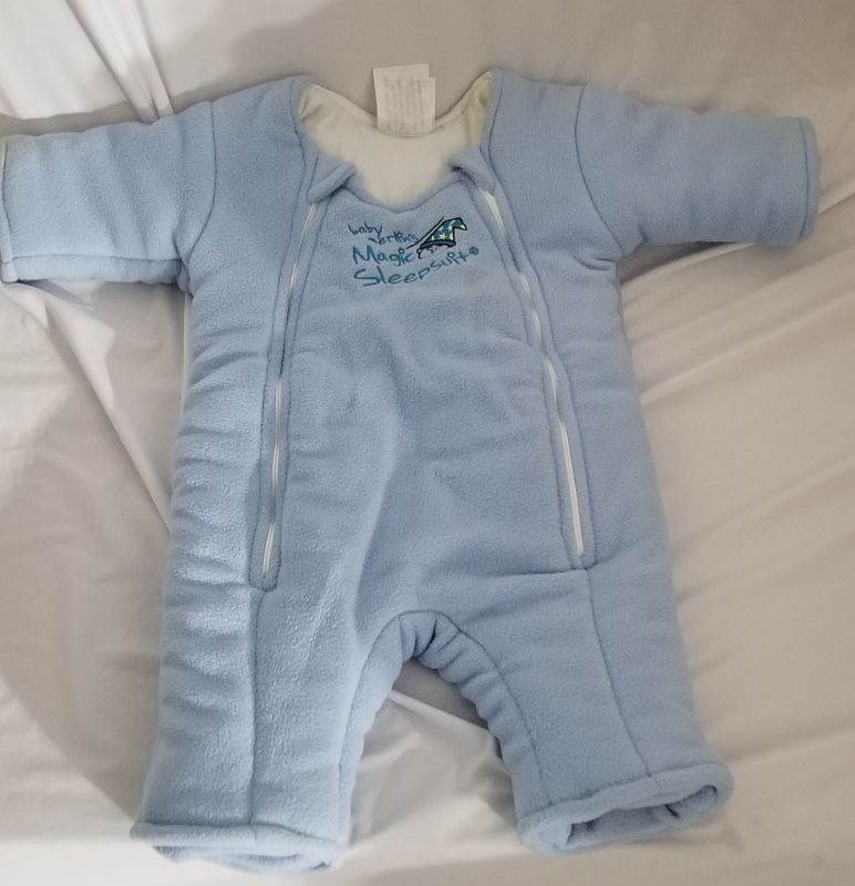 Photo 2 of BABY MERLINS MAGIC SLEEPSUIT, BLUE, LARGE (6-9 MOS) (18-21 LBS)