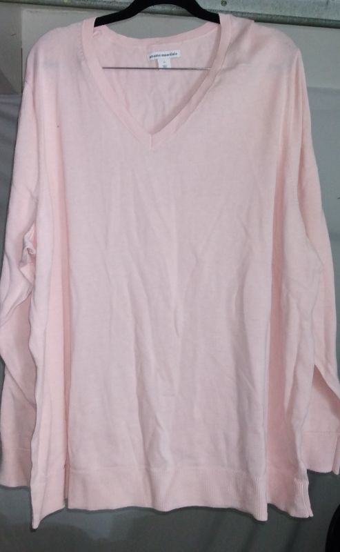 Photo 1 of AMAZON ESSENTIALS WOMEN'S PULLOVER SWEATER, PINK 4X