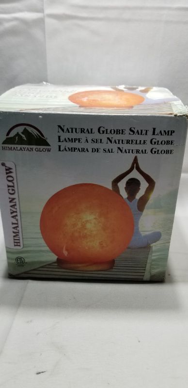 Photo 2 of 
Himalaya Glow Wide Hand Carved, 8-11 LBS, Natural Globe Salt Lamp - 1451