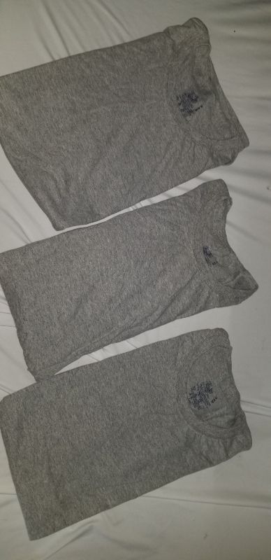 Photo 1 of FRUIT OF THE LOOM TEE SHIRTS, 3 PACK, GRAY, MED