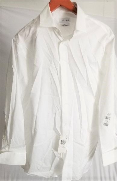 Photo 2 of  Calvin Klein Men's Regular Fit Non Iron Solid Shirt, White, 17/32-33