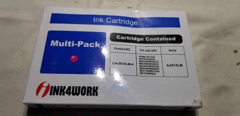 Photo 1 of INK4WORK Compatible Ink Cartridge for Canon CLI-251XL CLI-251 XL Magenta for use with PIXMA MX722 MX922 iP7220 iP8720 iX6820 MG5420 MG5422 MG5520 MG5522 MG5620