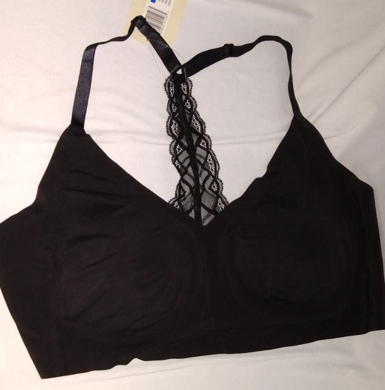Photo 1 of  True & Co. True Body Triangle Lace Racerback Bralette, Size X-Large in Black