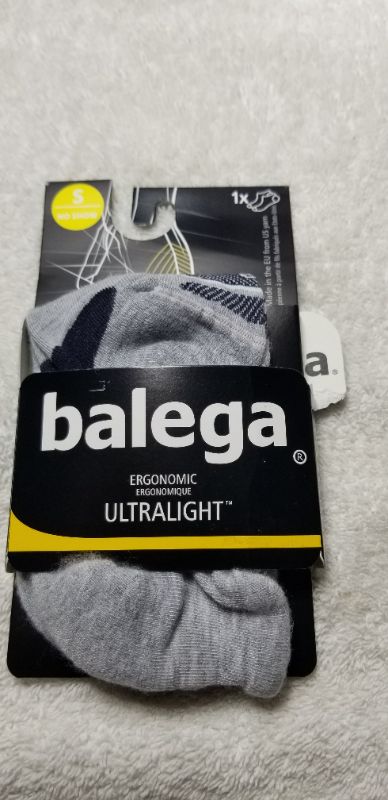 Photo 1 of Balega Ultra Light No Show Socks Socks Grey/White, Size Small

