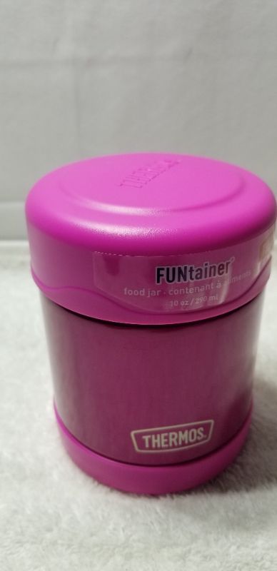 Photo 1 of  Thermos Funtainer Stainless Steel Vacuum Insulated Food Jar, 10oz (pink
