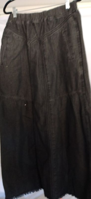 Photo 1 of EBOSSY JEANS SKIRT, LONG, BLACK, XL