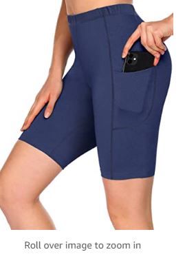 Photo 1 of COOrun Women Athletic Shorts High Waist Yoga Shorts Workout Running Compression Exercise Shorts Side Pockets
