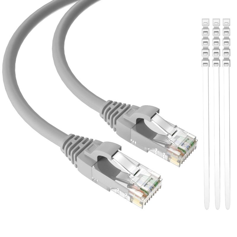 Photo 1 of Cat6 Ethernet Cable 40 Feet/Grey, Adoreen Patch Cable(25ft to 250ft),Cat 6 High Speed Network LAN UTP RJ45 Internet Cable,Ether Cable with 15 pcs Ties-40ft(12.2m)
