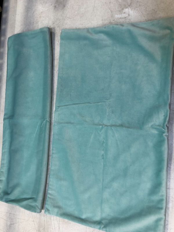 Photo 2 of 2PCS--- Decorative Solid PILLOW CASES COVER   (Mint Green, 12 x 20 Inches, 2 Pieces)
