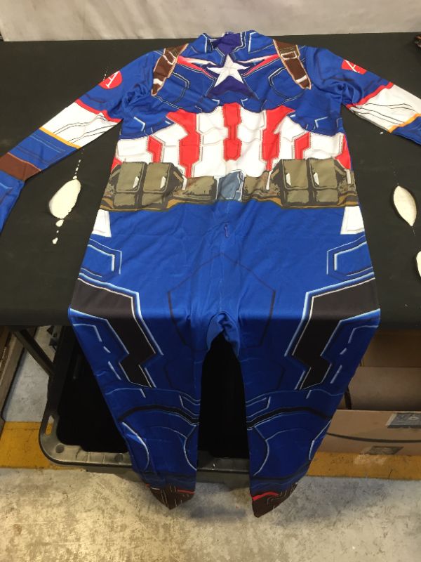 Photo 2 of 3 PK MENS SUPERHERO/ACTION FIGURE BODY SHIRT VARIOUS SIZES AND BOYS SIZE MEDIUM CAPTAIN AMERICA HALLOWEEN COSTUME 