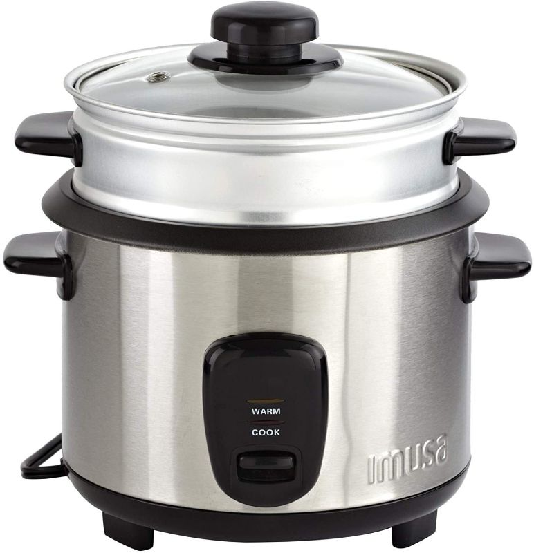 Photo 1 of IMUSA USA GAU-00023 Electric Rice Cooker with Steam Tray 10-Cup Uncooked Rice (20-Cup Cooked Rice), Stainless Steel
