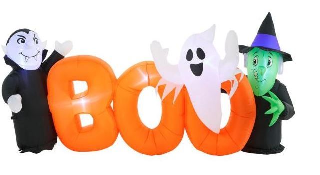 Photo 1 of 6.5 ft. Boo with Characters Scene Airblown Halloween Inflatable HALLOWEEN Blowup