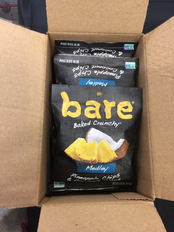 Photo 1 of 12 PACK OF BARE BAKED CRUNCHY PINAPPLE CHIPS AND COCONUT CHIPS 