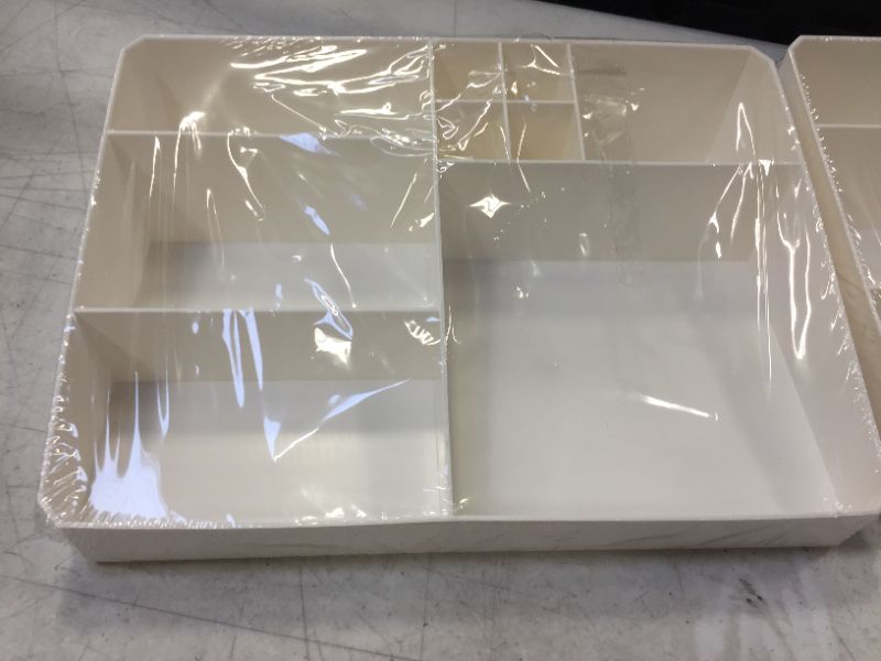 Photo 1 of 2 plastic organizer boxes WHITE small