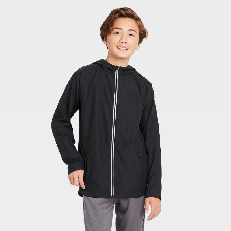 Photo 1 of Boys' Rain Jacket - All in Motion Black L
