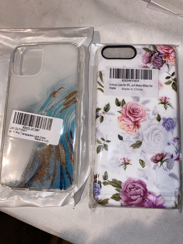 Photo 3 of 2PC LOT
A-Focus Compatible with iPhone 8 Plus Case Rose, 7 Plus Case Flower, Floral Rose IMD Protective Shock Proof Flexible Slim Rubber TPU Case for 7 Plus 8 Plus 5.5 inch Matte White Pink

iPhone 11 Pro Case Slim Lightweight Graceful?Lake Green Gilded M
