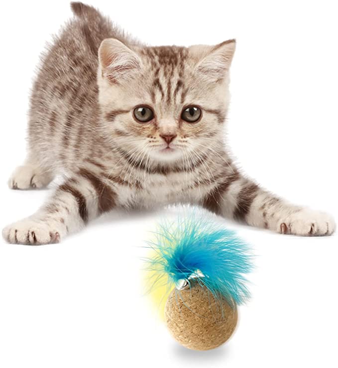 Photo 1 of 2PC LOT
LEKLIT Cat Scratching Ball Toys, Kitten Feather Ball with Bell, Noisy Cat Rolling Natural Cork Balls, Indoor Interactive Kitten Favorite Toys (1Pcs(Mixed Colors), 2.4inch)

Jack&Pup Premium Grade 6" Thin Cut Bully Sticks Perfect for Small Dogs All