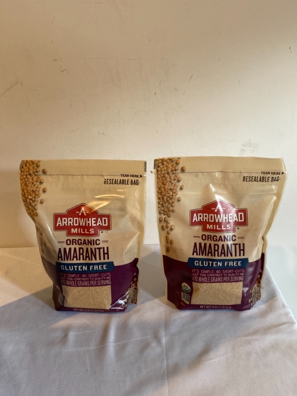 Photo 2 of 2PC LOT
Arrowhead Mills Whole Grain Amaranth - 16 oz, 2 COUNT
EXP 12/19/2022