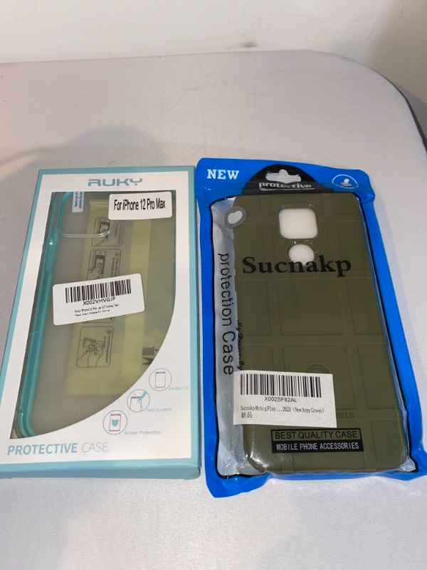 Photo 3 of 2PC LOT
Sucnakp for Moto g Play 2021 Case Motorola g Play 2021 Case(Not Fit G Play 2020) with Screen Protector Heavy Duty Shock Absorption Impact Resistant for Motorola Moto g Play 2021?New Army Green?

Ruky iPhone 12 Pro Max Case, Full Body Cover with Sc