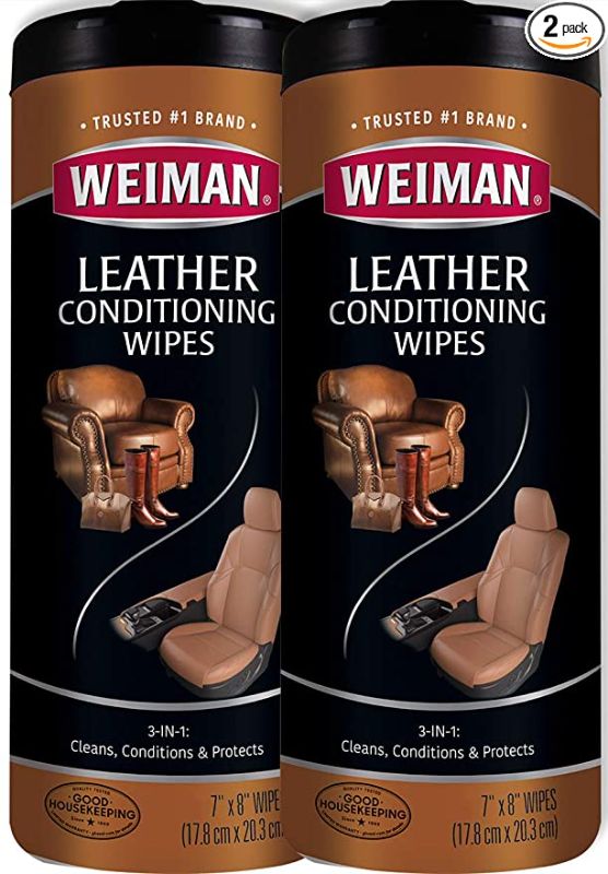 Photo 1 of Weiman Leather Wipes - 2 Pack - Clean Condition UV Protection Help Prevent Cracking or Fading of Leather Furniture, Car Seats & Interior, Shoes and More
FACTORY SEALED 