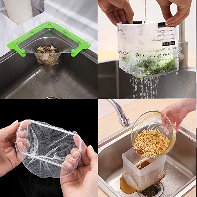 Photo 1 of Yun Hui Lai Bathroom Sink Drain Strainer Mesh Sink Strainer Basket Dish Strainers For Kitchen Sink Strainer Bag Over The Sink Stopper Strainer Kitchen Sink Drain Strainer(1 Holder+150 Filters+30 Filter Bag)