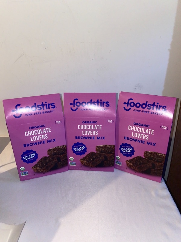 Photo 2 of 3PC LOT
Foodstirs Junk-Free Bakery Organic Chocolate Lovers Brownie Baking Mix, 12.55 Oz | Non-GMO | Low Sugar, 3 COUNT 
EXP 11/22/2021
