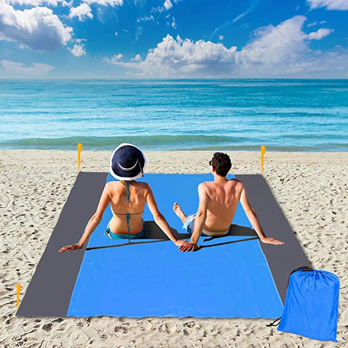 Photo 1 of 2PC LOT
FUNPENY Beach Blanket, Extra Large 78.8"x82.6" Waterproof Lightweight Durable Outdoor Sand Proof Mat for Travel, Picnic, Hiking, Holiday Trip, Pool Party (Blue), 2 COUNT