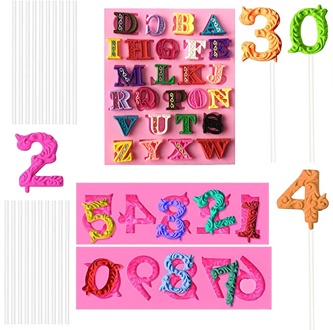 Photo 2 of 2PC LOT
JeVenis 15 PCS Baptism Banner Cross Hanging Banner Cross Banner God Bless Decoration Baptism Backdrop

3 Pcs Silicone Letter Molds and Numbers Molds Number 0-9 & Alphabet A-Z 3D Silicone Embossed Fondant Mold with 20 Pcs Lollipop Sticks Candy Numb