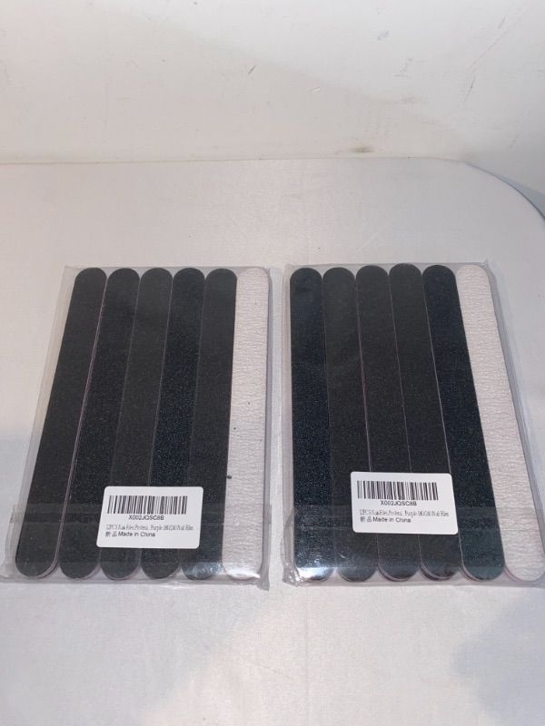 Photo 1 of 2PC LOT
12PCS Nail Files,Professional Manicure Pedicure Tools Which Can Shape and Smooth Your Nails,Emery Boards Nail File for Acrylic Natural Nails,10PCS Black 100/180 Grit and 2PCS Purple 180/240 Nail File, 2 COUNT