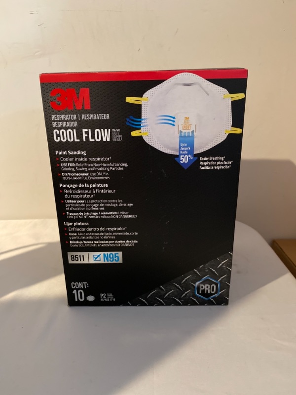 Photo 1 of 3M 8511 Respirator, N95, Cool Flow Valve (10-Pack)