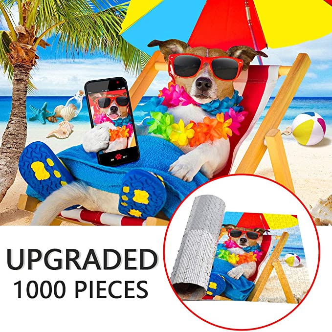 Photo 1 of Jigsaw Puzzle 1000 Piece Puzzles for Adults Kids Travel Dog Puzzle Game Toys Gift - Premium 3-Layer Thick Paper, Sturdy, No Bad Smell