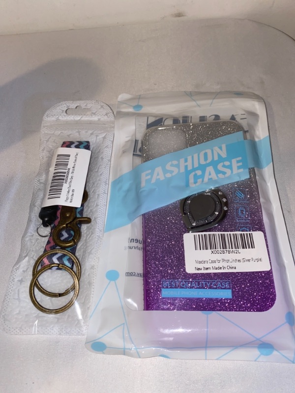 Photo 3 of 2PC LOT
Maxdara Case for iPhone 11 Pro Max Case Glitter Ring Kickstand Case for Girls Women with Bling Sparkle Diamond Rhinestone Stand Holder Case for iPhone 11 Pro Max 6.5 inches (Silver Purple)

Happy Monkey Hand Wrist Lanyard Key Chain Holder/USB/Mobi