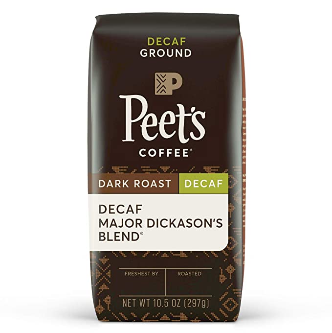 Photo 1 of 2PC LOT
Peet's Coffee, Decaf Major Dickason's Blend - Dark Roast Decaffeinated Ground Coffee - 10.5 Ounce Bag, EXP 09/08/2021

Peet's Coffee, Major Dickason's Blend - Dark Roast Ground Coffee - 18 Ounce Bag, EXP 08/30/2021