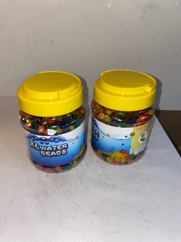 Photo 1 of 2PC LOT
 Large Water Gel Beads 11 Ounces (300pcs) Gaint Rainbow Mix for Kids Sensory Playing, Wedding Home Decoration,Plants Vase Filler, 2 COUNT