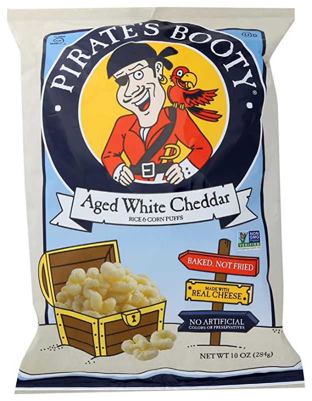 Photo 1 of 2PC LOT
Pirate’s Booty Snack Puffs, Aged White Cheddar, 10 oz. EXP 11/25/2021, 2 COUNT