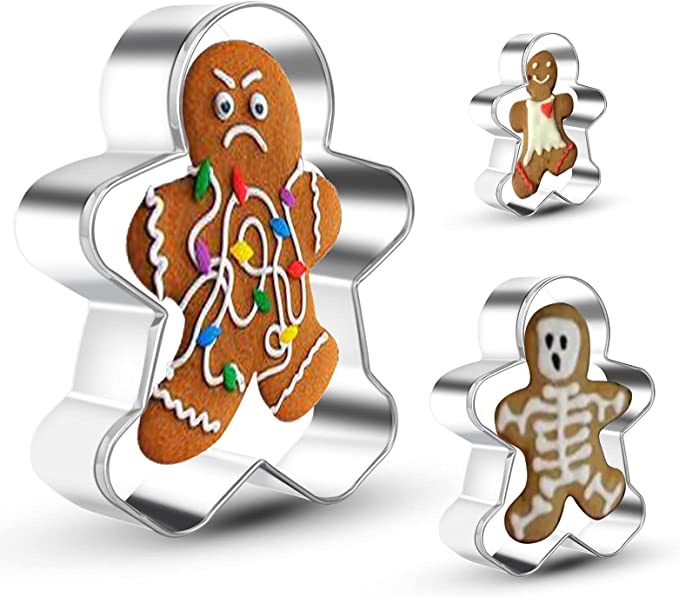 Photo 1 of 2PC LOT
3 Pack iKCABam Cookie Cutters 4” & 3” & 2” Sandwich Pancake Mousse Cake Biscuit Fondant Cutters Molds Shapes for Holiday Celebration Christmas Birthday Party (Gingerbread man)

Qodalyth 2 Pcs More Efficient Dough Whisks with Ergonomic Wooden Handl