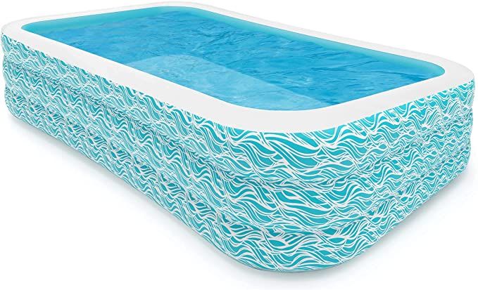 Photo 1 of heytech Family Inflatable Swimming Pool, 118" X 72" X 22" Full-Sized Inflatable Lounge Pool for Kiddie, Kids, Adult, Toddlers for Ages 3+, Outdoor, Garden, Backyard Summer Water Party Blow up Pool…, FACTORY SEALED 