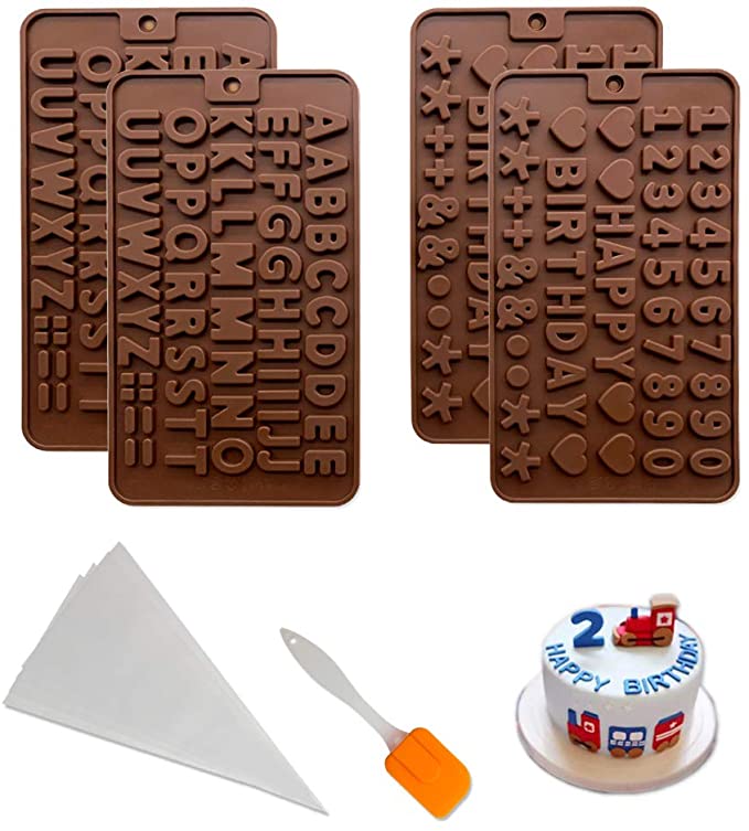 Photo 1 of 2PC LOT
4 Pcs Silicone Letter Mold and Number Molds - Chocolate Letter Molds for Cake Decorating, 2 COUNT