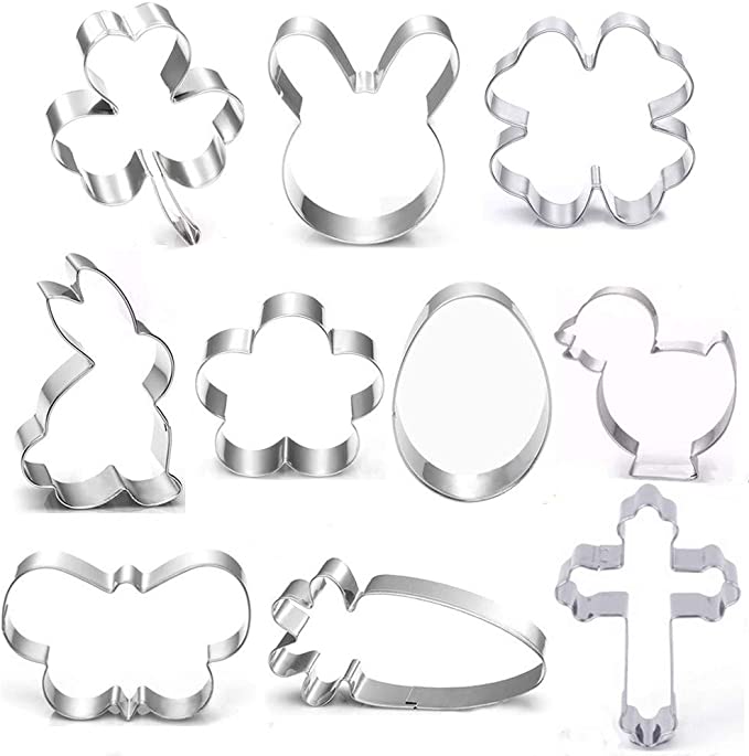 Photo 1 of 2PC LOT
BakingWorld Easter Cookie Cutter Set-10 Piece-Flower Butterfly Shamrock Clover Chick Carrot Egg Bunny Rabbite Cross Shapes Stainless Steel Fondant Molds for Holiday Party Decorations

FOX RUN Autumn Cookie Cutter, 1 EA